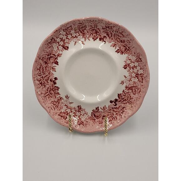 JG Meakin Teacup Saucer Romantic England Anne Hathaway Ironstone China Red Vtg - Picture 13 of 16